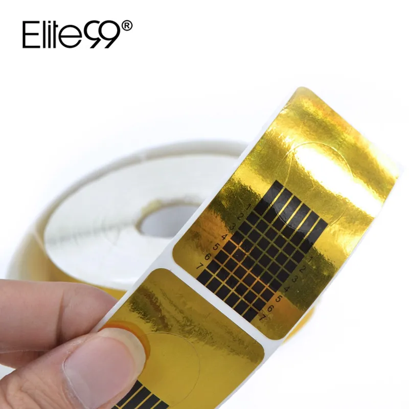 

Elite99 100Pieces Nail Art Form Glod Nail Guide Form Tips Gel Extension Sticker Nails Gel Extension Sticker Nail Polish Maker