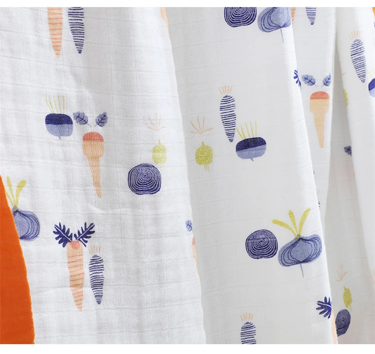 New 4 Layers Bamboo Baby Muslin Blanket Newborn Swaddles Soft Cartoon Blankets Bath Gauze Infant Wrap Sleepsack Multi-use Diaper (7)