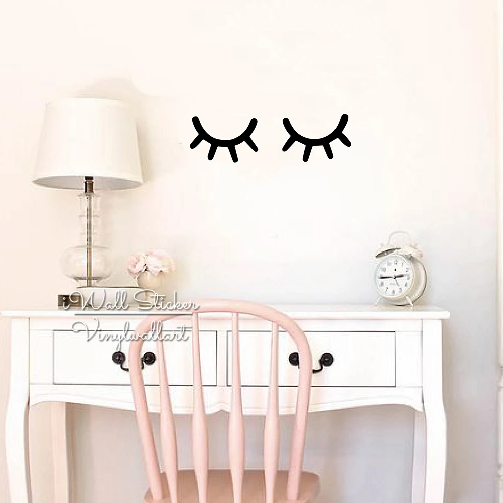 아기 보육 속눈썹 벽 스티커, 여자 방 비닐 벽 데칼, 어린이 방 아이 벽 스티커, 아기 방 장식 N49