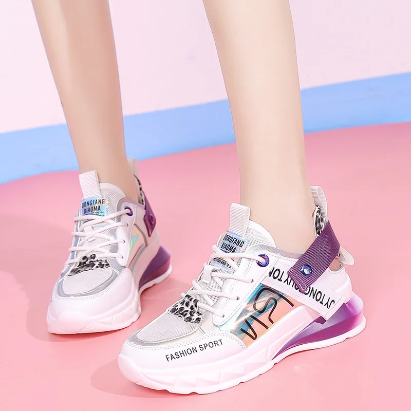 

2019 summer new mesh sports and leisure shoes mesh breathable shoes thick bottom increased comfortable lightweight female tide