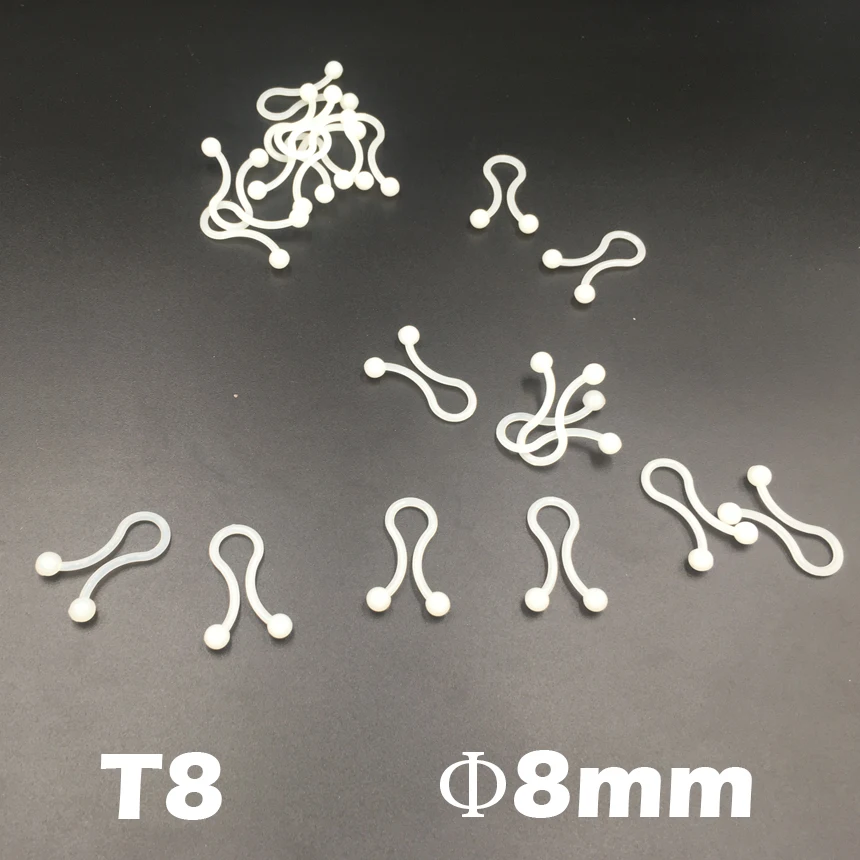 

300pcs/Lot T8 7.5-8mm Dia Ball U Type White Nylon Plastic Round Circle Cable Clip Lock Network Wire Reusable Twist Tie