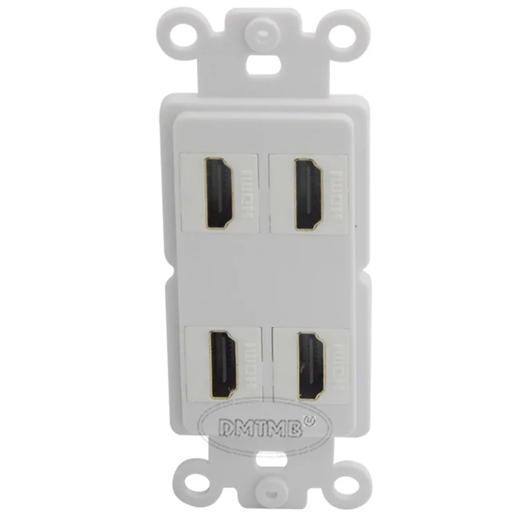 Inner wall plate Four ports HDMI with keystone style and support DIYin