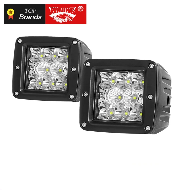 

WINING 40W 4D Square LED Work Light Pods for Tractor Boat Offroad 4WD 4x4 Truck ATV Spot Flood Fog Lamps 12V 24V Wrangler