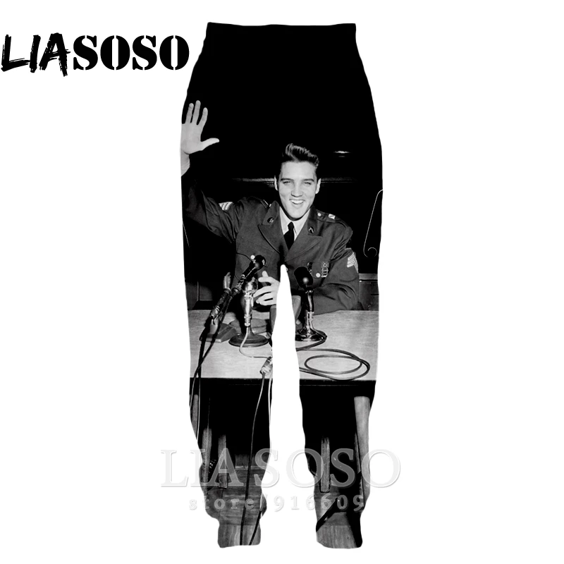 3d принт для мужчин и женщин Полная длина хип хоп Харадзюку Элвиса Пресли спортивные брюки Топ повседневные поп зимние брюки аниме брюки для бега E556