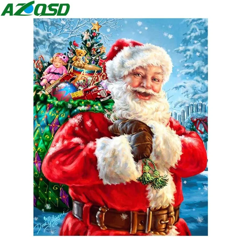 

AZQSD Diamond Painting Santa Claus Full Square Drill Diamond Embroidery Christmas DIY Diamond Mosaic Cross Stitch Home Decor