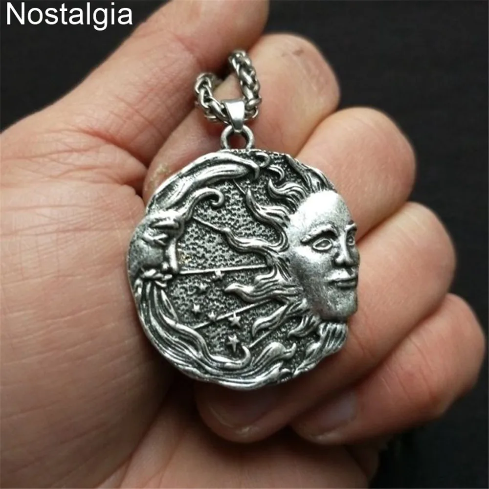 Ностальгия Солнце Луна амулет со звездой Solar Luna Wicca языческие религиозные Древние