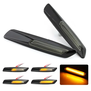 

2pcs for BMW E60 E61 E90 E91 E81 E82 E87 E88 Dynamic LED Side Marker Light Turn Signal Light Sequential Amber Yellow Fender La