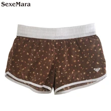 Летние женские быстросохнущие серфинговые шорты с карманом на молнии с эластичной лентой, горячие трусики с принтом Шорты для активного отдыха