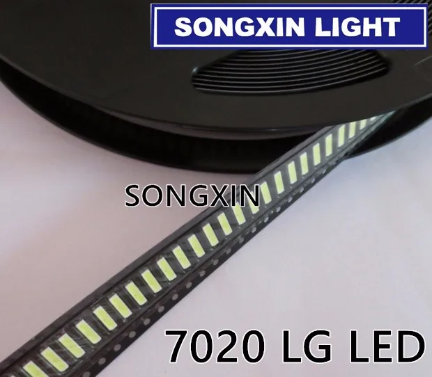 100 шт. для LG Innotek светодиодный Светодиодный Подсветка 0,5 Вт 7020 3V холодный белый 40LM ТВ Применение LEWWS72R24GZ00
