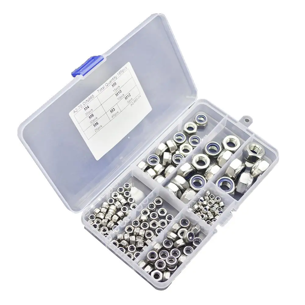 Buy 165pcs/lot M3 M4 M5 M6 M8 M10 M12 Stainless Steel