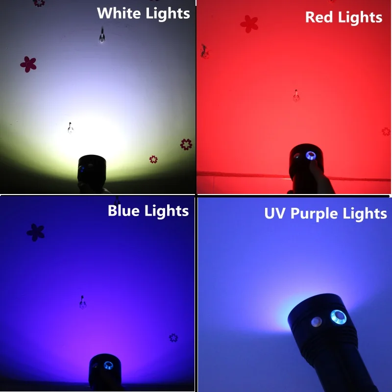 BCMSJVH 25000лм Подводный Видео дайвинг вспышка светильник 15xL2 белый светильник+ 6 синий/УФ светильник+ 6 красный светильник фонарь для дайвинга