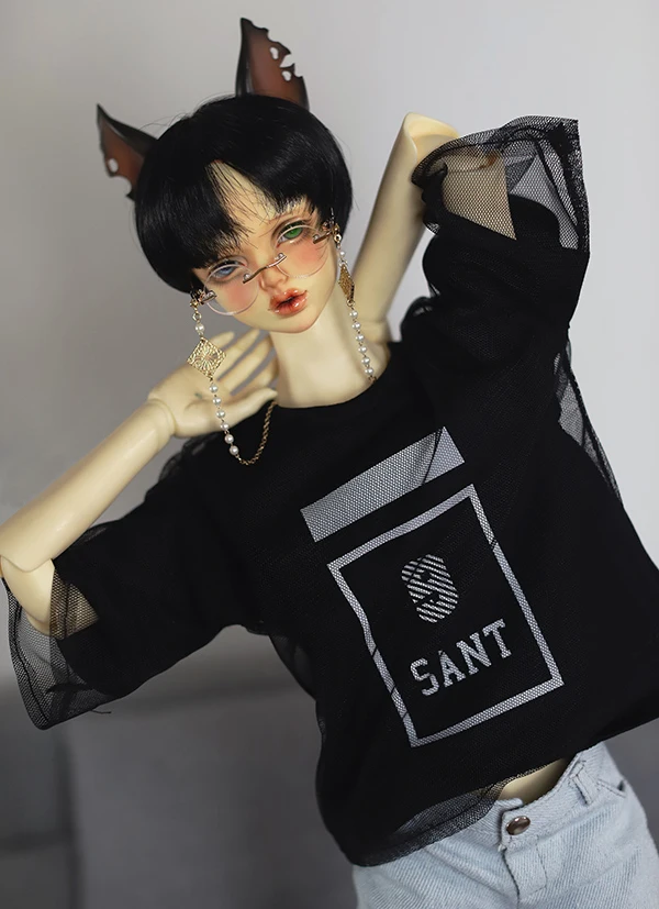 D01-P521, детская игрушка ручной работы, 1/3 1/4, Одежда для кукол, BJD/SD, аксессуары для кукол, сшитая Двухслойная футболка с принтом, 1 шт