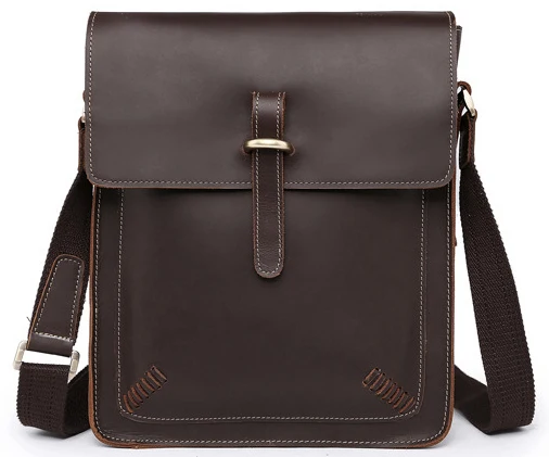Vintage couro de cavalo louco saco mensageiro