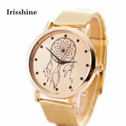 Irisshine B0856 женские Дамские Часы подарок для девочек брендовые роскошные женские золотые сетчатые наручные часы из нержавеющей стали