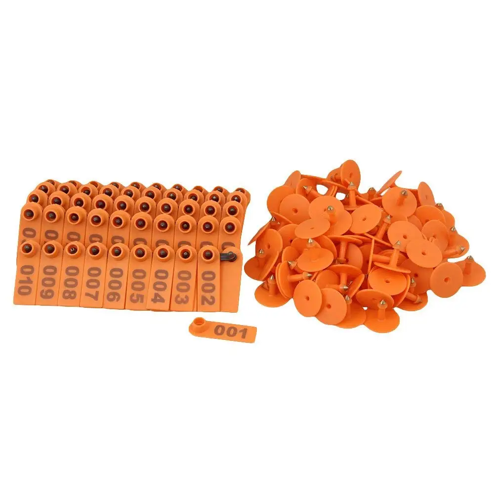 

Orange Green Or Yellow 1-100 Number Plastic Livestock Ear Tag Animal Tag for Goat Sheep Pig Pack of 100