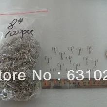 MR OCTOPUS 100 шт. рыболовный крючок, 3 стоматологический крючок, кальмарные Джиги, крючок в виде кальмара, серебристый цвет, 8# крючок, длина: 1,4 см