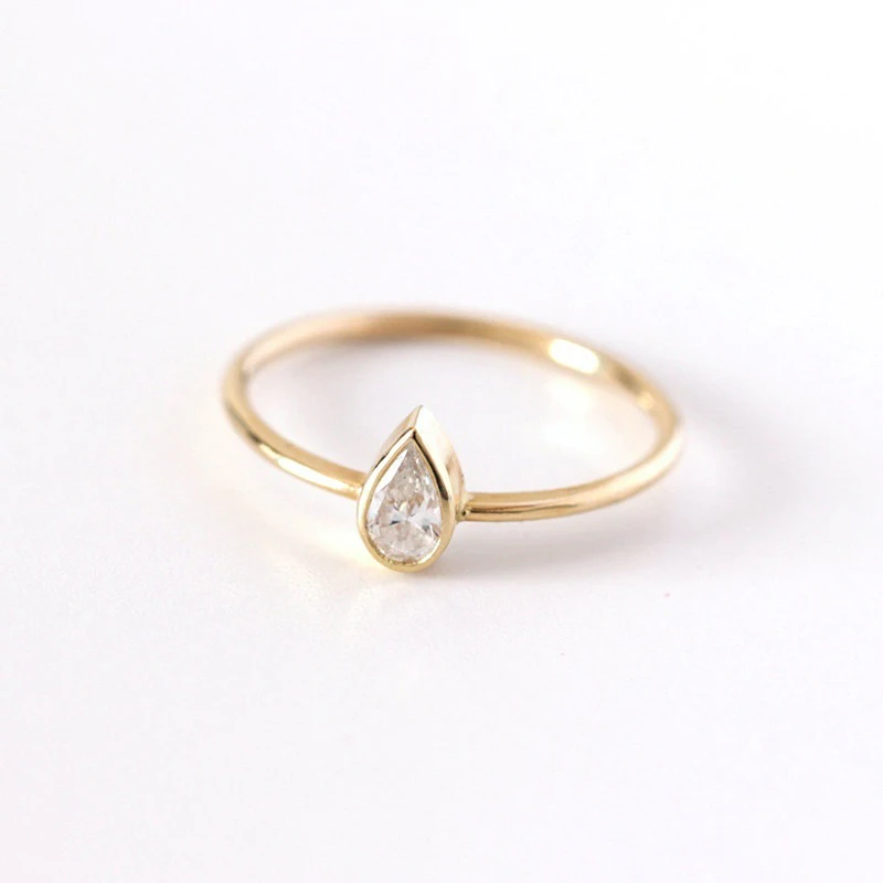 2 шт. изящные кольца для женщин Капля воды кольца для свадебной вечеринки ювелирные изделия изящное женское кольцо на палец Золотистое украшение Femme