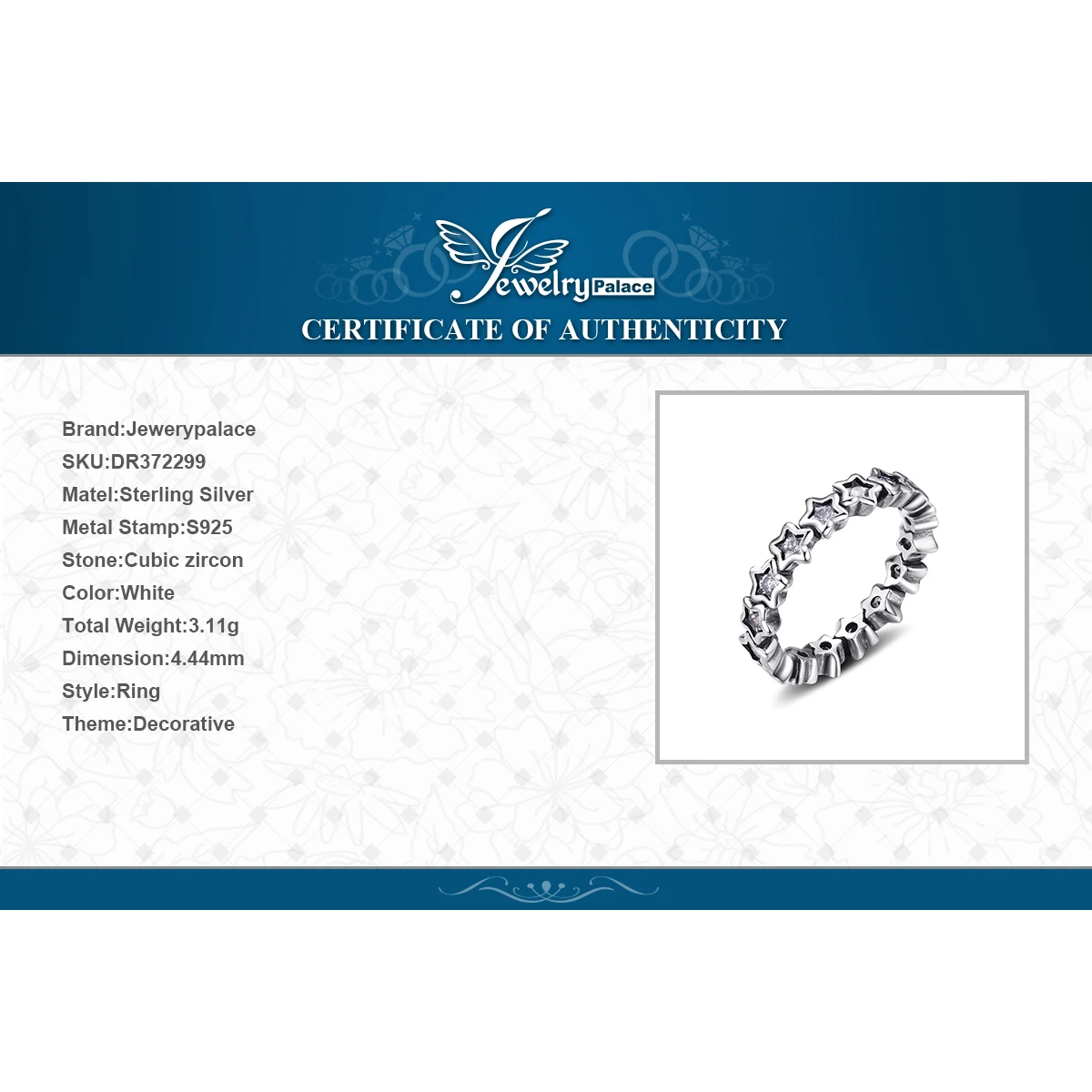 Jewelrypalace гламур звездное небо кольцо стерлингового серебра 925