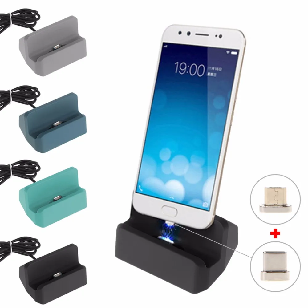 

Magnetic Micro USB + USB Type C Connector Charging Station Dock For Android Phone
