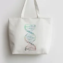Научная биология DNA Холст Tote сумки мультфильм многоразовая сумка для покупок шоппер продуктовый мешок GA373