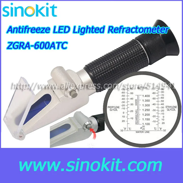 

Free Shipping Hand-held LED Lighted Antifreeze / Battery Refractometer - ZGRA-600ATC
