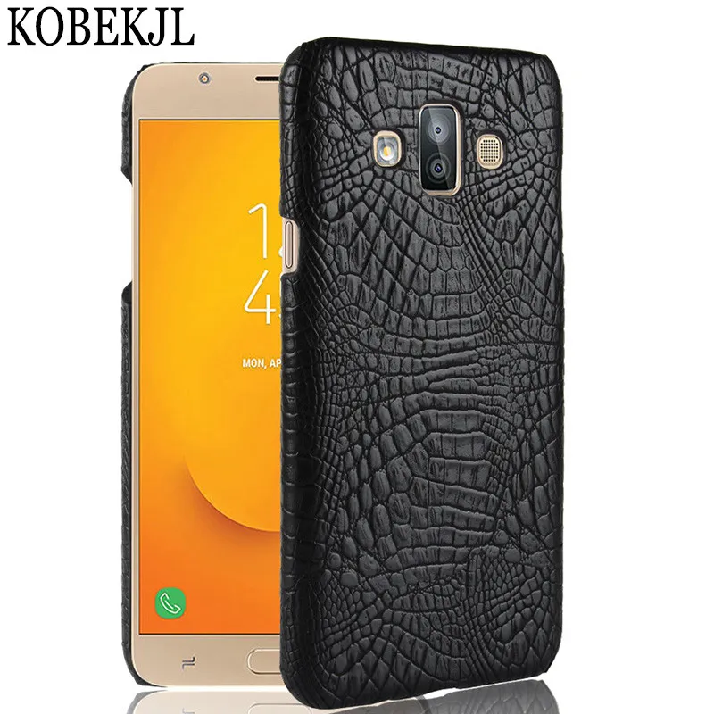 For Samsung Galaxy J7 Duo 2018 Case Hard PU Leather Back Cover Bag