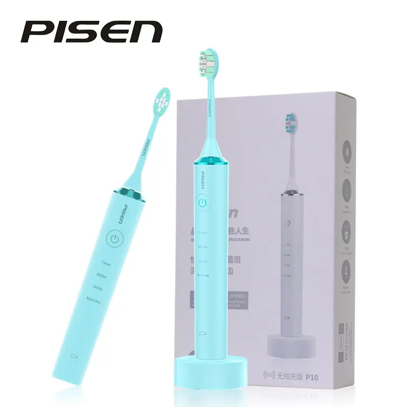 

PISEN 360 toothbrush with 2 Brush Heads Rechargeable Teeth Gums Massage Brushes Teeth Cleaning Travel Toothbrush