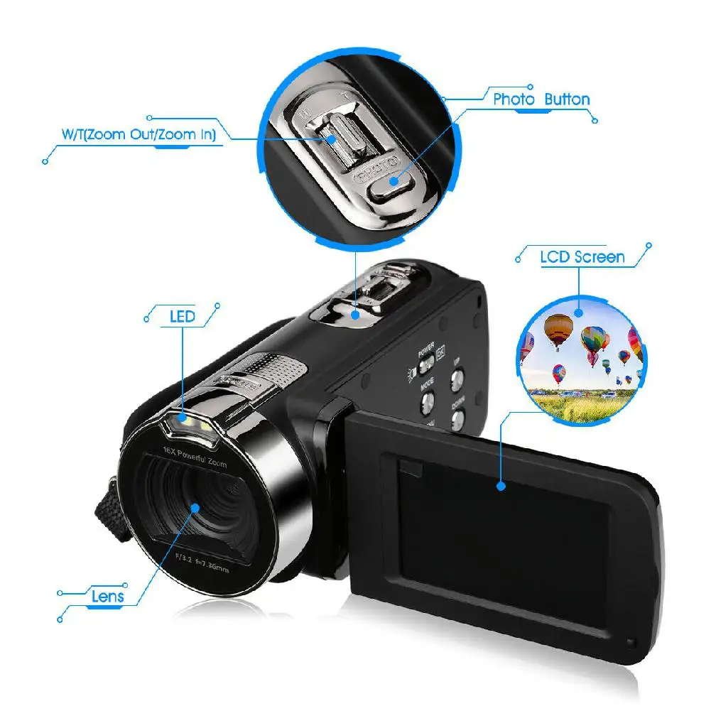 EastVita FHD 1080P 24MP 2," на тонкопленочных транзисторах на тонкоплёночных транзисторах ЖК-дисплей 16xzoom цифрового видео Регистраторы DV AV Камера видеокамера
