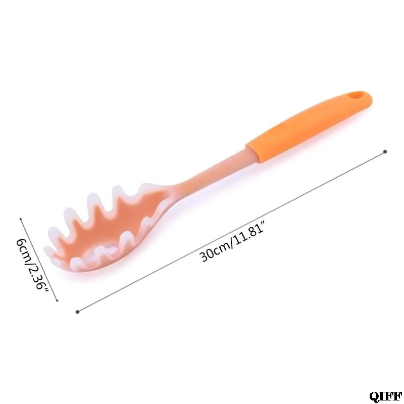 Practical Silicone Plastic Handle Spaghetti Pasta Noodle Spoon Scoop Colander Kitchen Cooking Gadget Tools Jun12