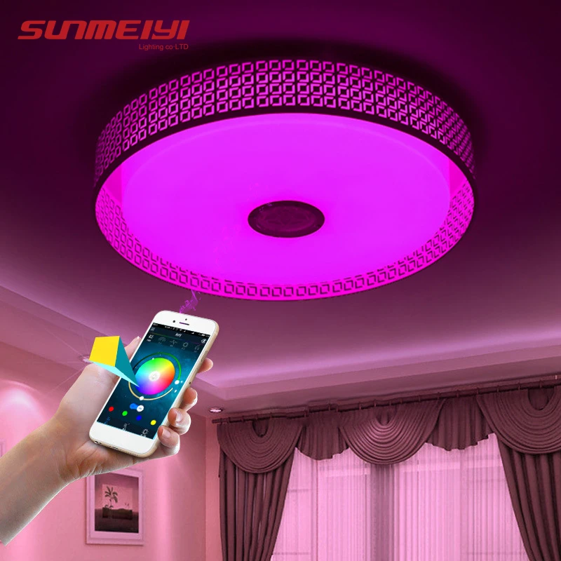 Современные светодиодные потолочные светильники RGB для кухни с Bluetooth динамиком и