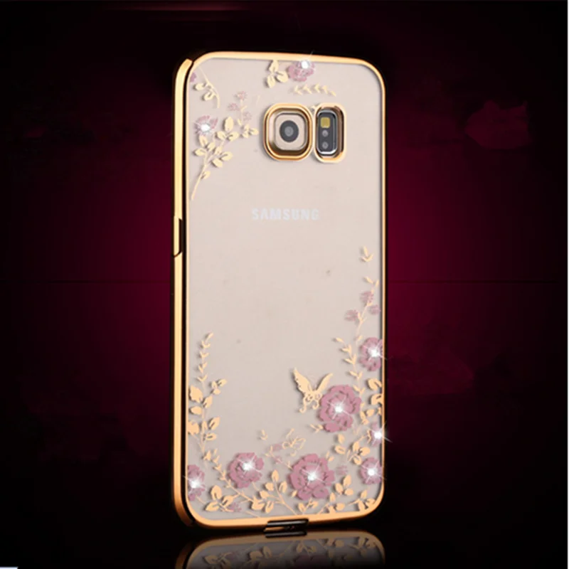 Новый чехол для телефона Samsung Galaxy S5/6 S6Edge красивый цветок розы бабочка золотой