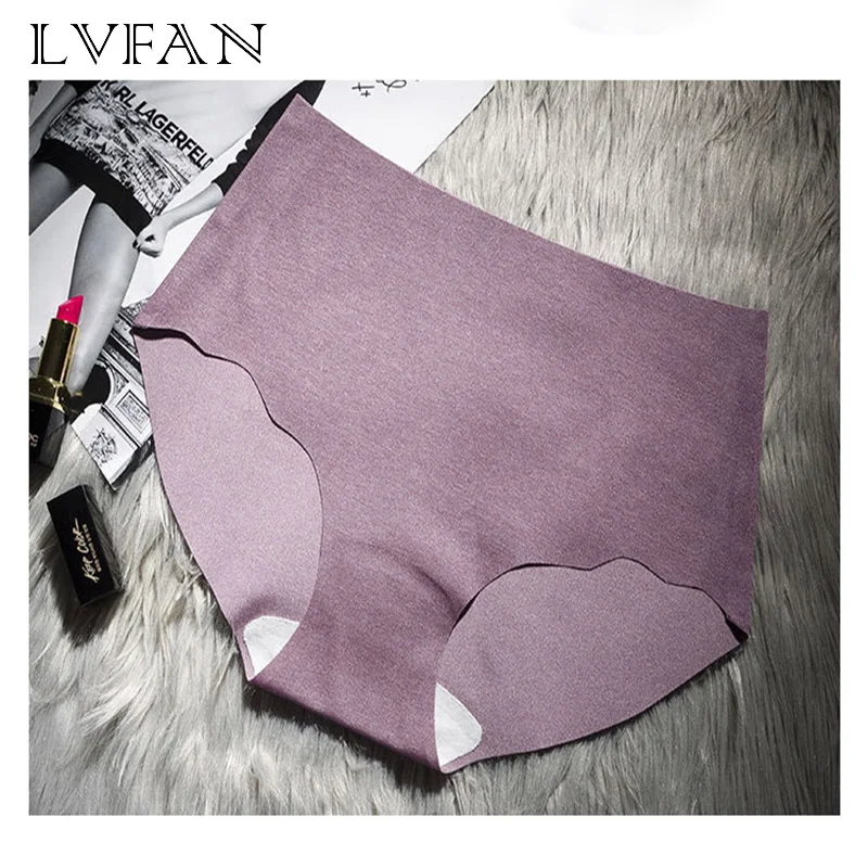 

ice silk one-piece seamless pure cotton middle waist sexy beautiful comfortable solid briefs underpants for women LVFAN ISU-004