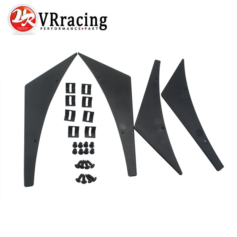 VR-New Universal Fit Front Bumper Lip Splitter Fins Body Spoiler Canards Valence Chin VR-BS21