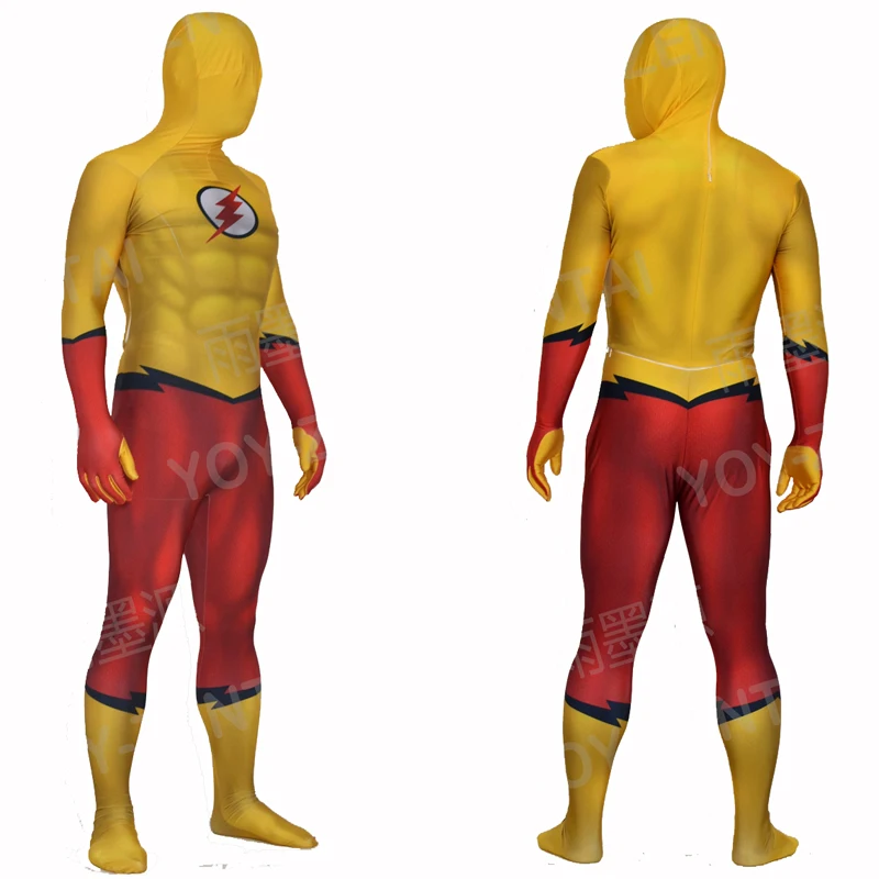 

YOY-ZENTAI High Quality Custom Made Newest Comic Flash Costume Yellow Flash Fullbody Spandex Lycra Suit