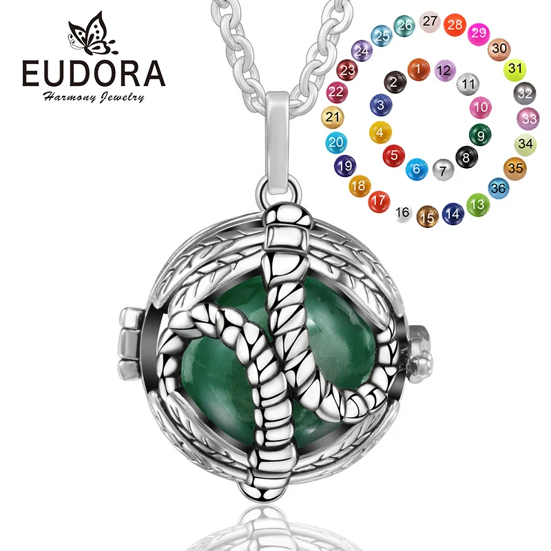 

EUDORA 18 mm insect Design Cage Harmony Angel Caller Bola Ball Pendant Necklace fit Chime Sound Harmony Bola Pregnancy Ball K265