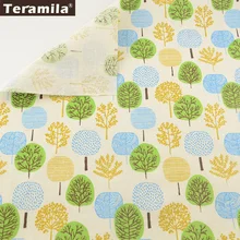 Teramila хлопок белье Ткань мультфильм Ёлки Вышивание Материал ткани бежевый скатерть Подушка сумка Шторы Подушка ZAKKA см