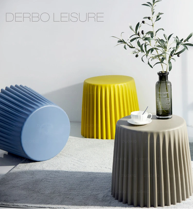 

Modern Classic Design Plastic Stack outdoor Low Stool loft side Table living room fashion popular colorful low waiting stool 1PC
