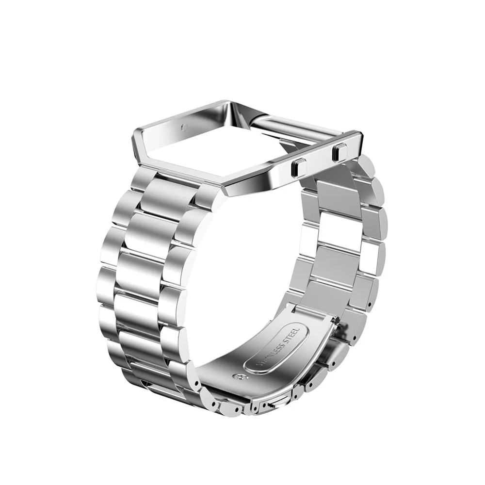 Роскошные нержавеющая сталь часы ремешок+ металл рамки 2 в 1 для fitbit blaze наручные часы-браслет