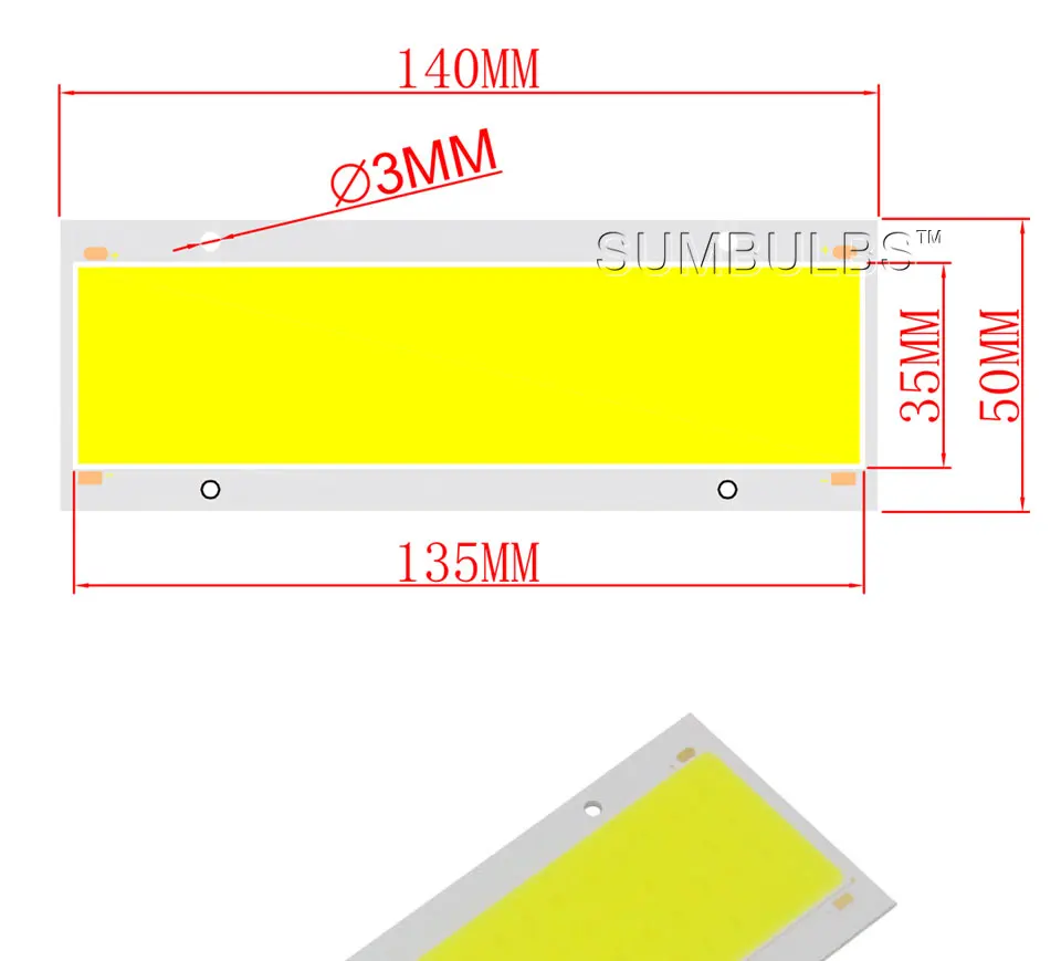 140x50MM 16W 20W LED Light COB Strip Lamp 12V DC Super Bright Rectangle Bulb Warm Natural Cold White DIY Car Lights (1)