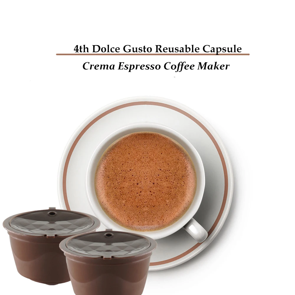 

2pcs New Type 4th Refillable Reusable Refill Coffee Capsule Pod Cup Filter Bracket for Nescafe Dolce Gusto Coffee Capsule
