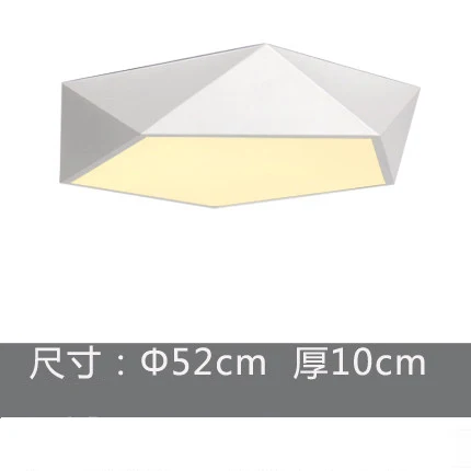 white 52cm 30W warm Геометрический потолочный светильник, светодиодный, простой, оригинальность, лампа для спальни, скандинавский, современный, для гостиной, индивидуальный светильник, светодиодный, для учебы, потолочный - Цвет корпуса: white 52cm 30W warm