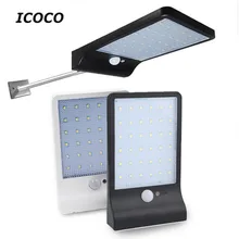 

ICOCO 36 LED Waterproof Solar Powered Street Light PIR Motion Sensor Wall Lamps for Garden Security Outdoor Lighting Free Ship