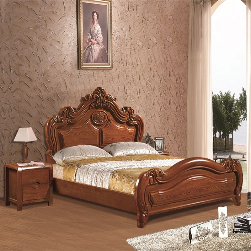 Special elm wood bed bed 1.8 m high box storage 1.5 Doubles Chinese