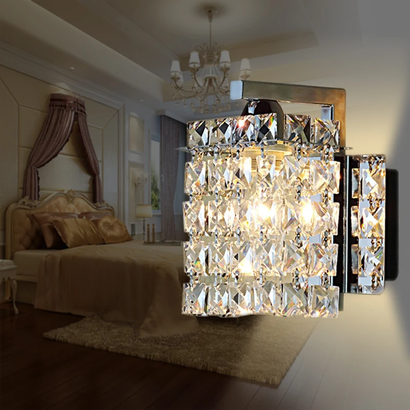 Luzes de Parede Luz para o Banheiro Feimefeiyou Lâmpada Parede Cristal Luminaria Casa Iluminação Sala Estar Moderna Abajur Led 9 Cheap crystal wall lamp