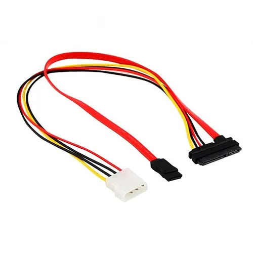 10 قطعة SATA كومبو 15 دبوس الطاقة و 7 دبوس كابل بيانات 4Pin موليكس إلى المسلسل ATA الرصاص