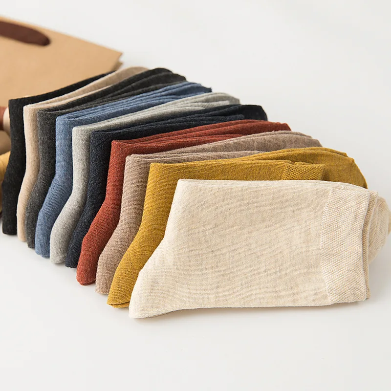 

Candy Color Men's Solid Color Stockings Fashion Trend Men's Socks Autumn and Spring New Casual Cotton Socks Men Gift