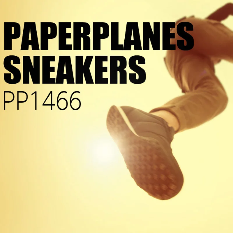 Премиум Paperplanes светящаяся кожа шнуровка вафельная подошва кроссовки-1466