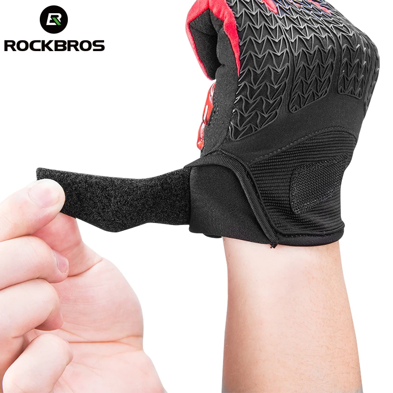 ROCKBROS велосипедные перчатки с сенсорным экраном гелевые велосипедные перчатки Ciclismo спортивные противоударные MTB Дорожный полный палец велосипедные перчатки для мужчин и женщин