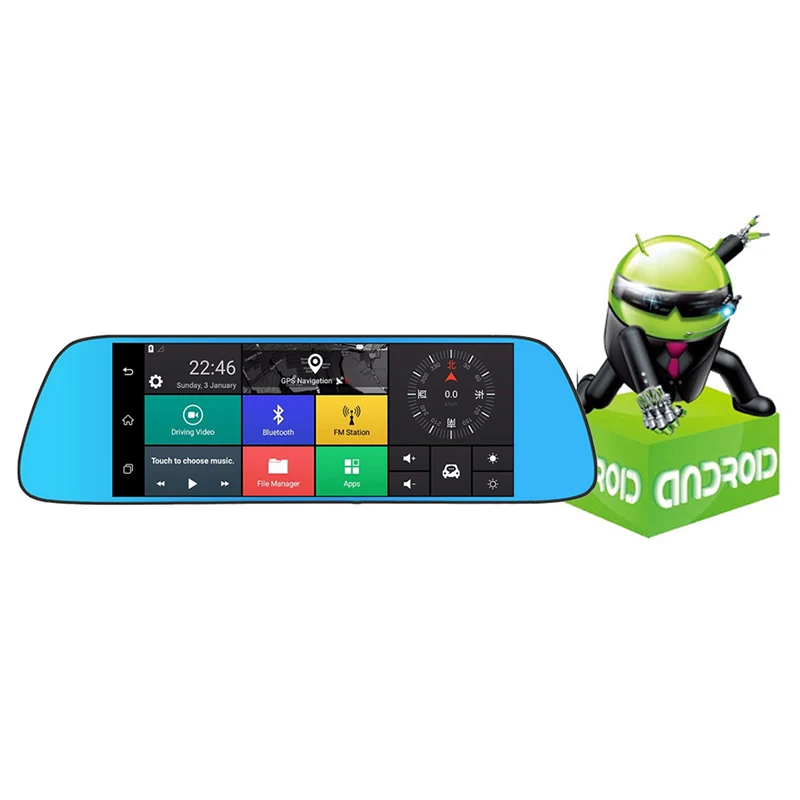 

7" 3G Car DVR Camera Mirror Android 5.0 with GPS Navigation Automobile DVRs Dash Cam Mirror Video Recorder