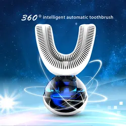 360 градусов автоматическое sonic Электрический Зубная щётка USB Перезаряжаемые ультра sonic U Форма Зубная щётка 2 шт. головок 90 мл жидкости зубная